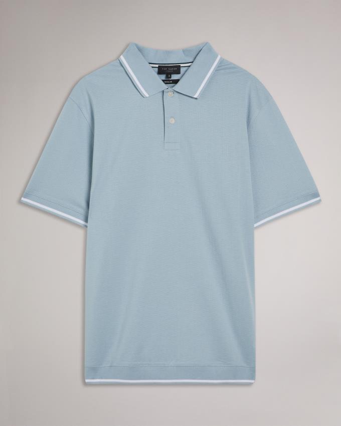 Polo Ted Baker Regular Fit Textured Bleu Clair Homme | HSQ-80549383